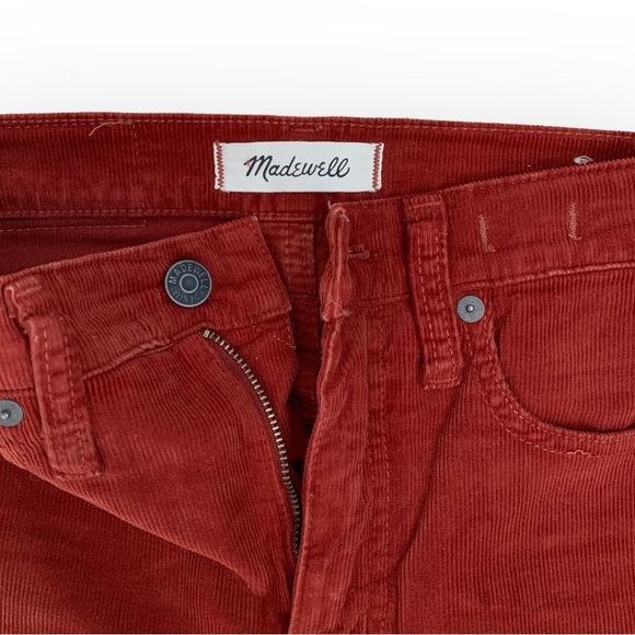 Madewell 10” high rise skinny jeans burnt orange thin corduroy size 24 - Picture 6 of 7